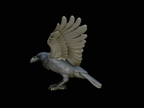 Raven Statue Design 2 - 3D Print Model 3D Print Model