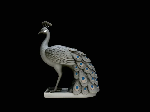 Peacock Statue Design 2 - 3D Print Model Modello di stampa 3D