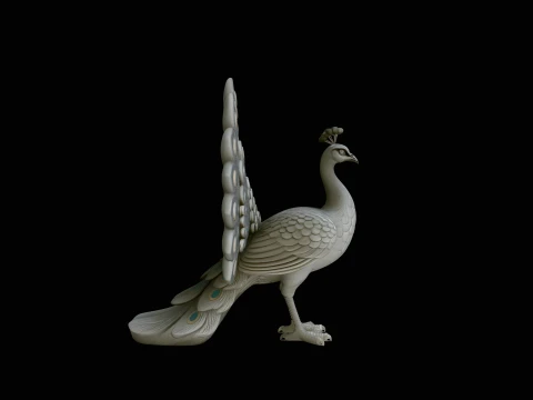 Peacock Statue Design 4 - 3D Print Model Modello di stampa 3D