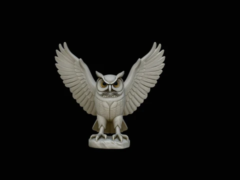 Great Horned Owl Statue Design 1 - 3D Print Model 3D Print Model