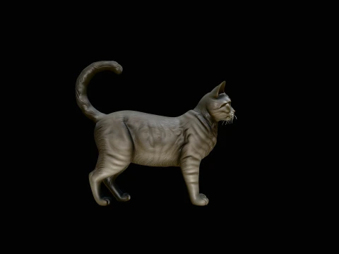Standing Cat Statue Design 1 - 3D Print Model Modelo de impresión 3D