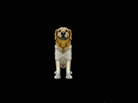 Golden Retriever Dog Statue Design 3 - 3D Print Model 3Dプリントモデル