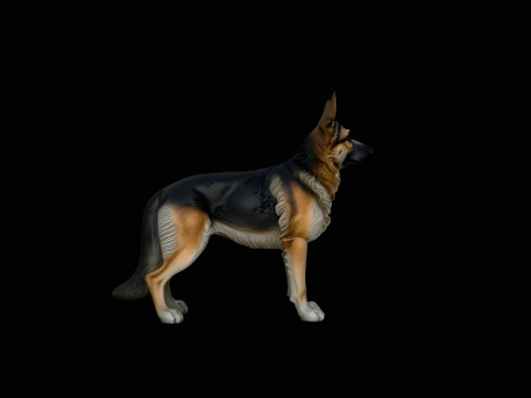German Shepherd Dog Statue Design 2 - 3D Print Model 3Dプリントモデル
