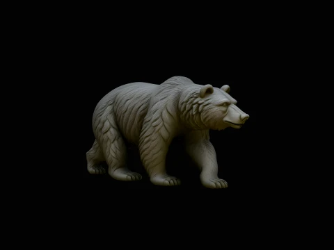 Walking Grizzly Bear Statue Design 1 - 3D Print Model 3D Print Model