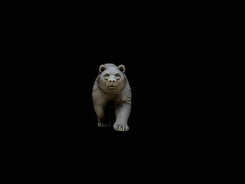 Walking Grizzly Bear Statue Design 2 - 3D Print Model 3D Print Model
