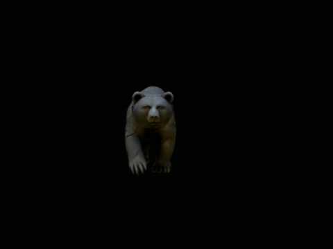 Walking Grizzly Bear Statue Design 4 - 3D Print Model 3D Print Model