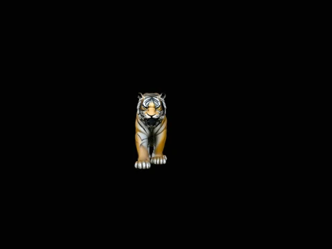 Prowling Tiger Statue Design 1 - 3D Print Model Modelo de Impressão 3D