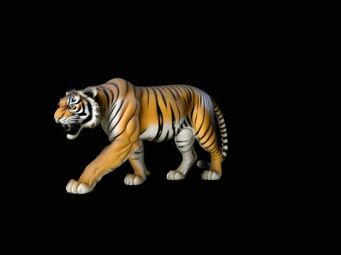 Prowling Tiger Statue Design 2 - 3D Print Model Modelo de Impressão 3D