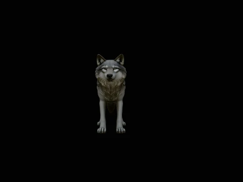 Gray Wolf Statue Design 1 - 3D Print Model 3D Print Model