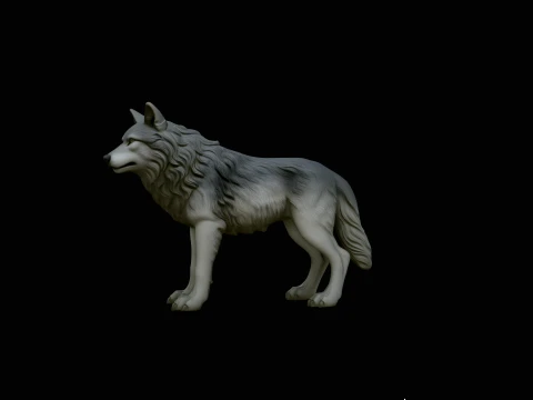 Gray Wolf Statue Design 3 - 3D Print Model 3D Print Model