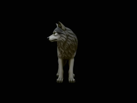 Gray Wolf Statue Design 4 - 3D Print Model 3D Print Model