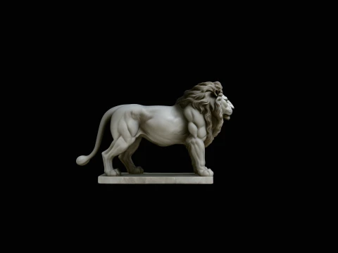 Guardian Lion Statue Design 1 - 3D Print Model 3D Print Model