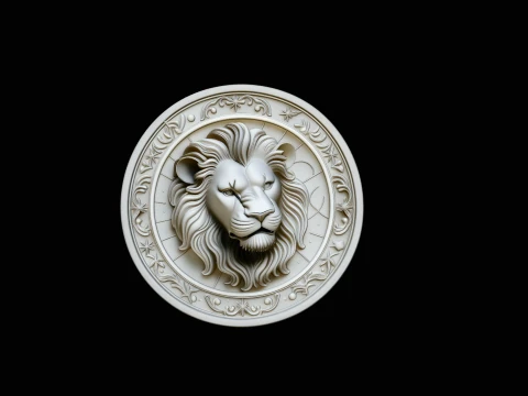 Leo Zodiac Relief Medallion Pendant Design 1 - 3D Print Model 3D Print Model