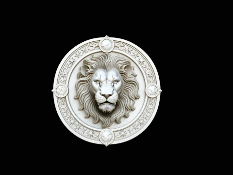 Leo Zodiac Relief Medallion Pendant Design 3 - 3D Print Model 3D Druckmodell