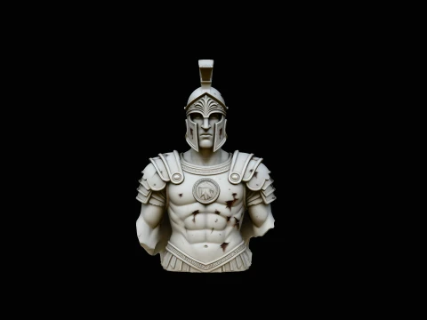 Spartan Warrior Bust Statue Design 1 - 3D Print Model 3D Print Model