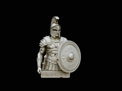 Spartan Warrior Bust Statue Design 2 - 3D Print Model 3D Print Model