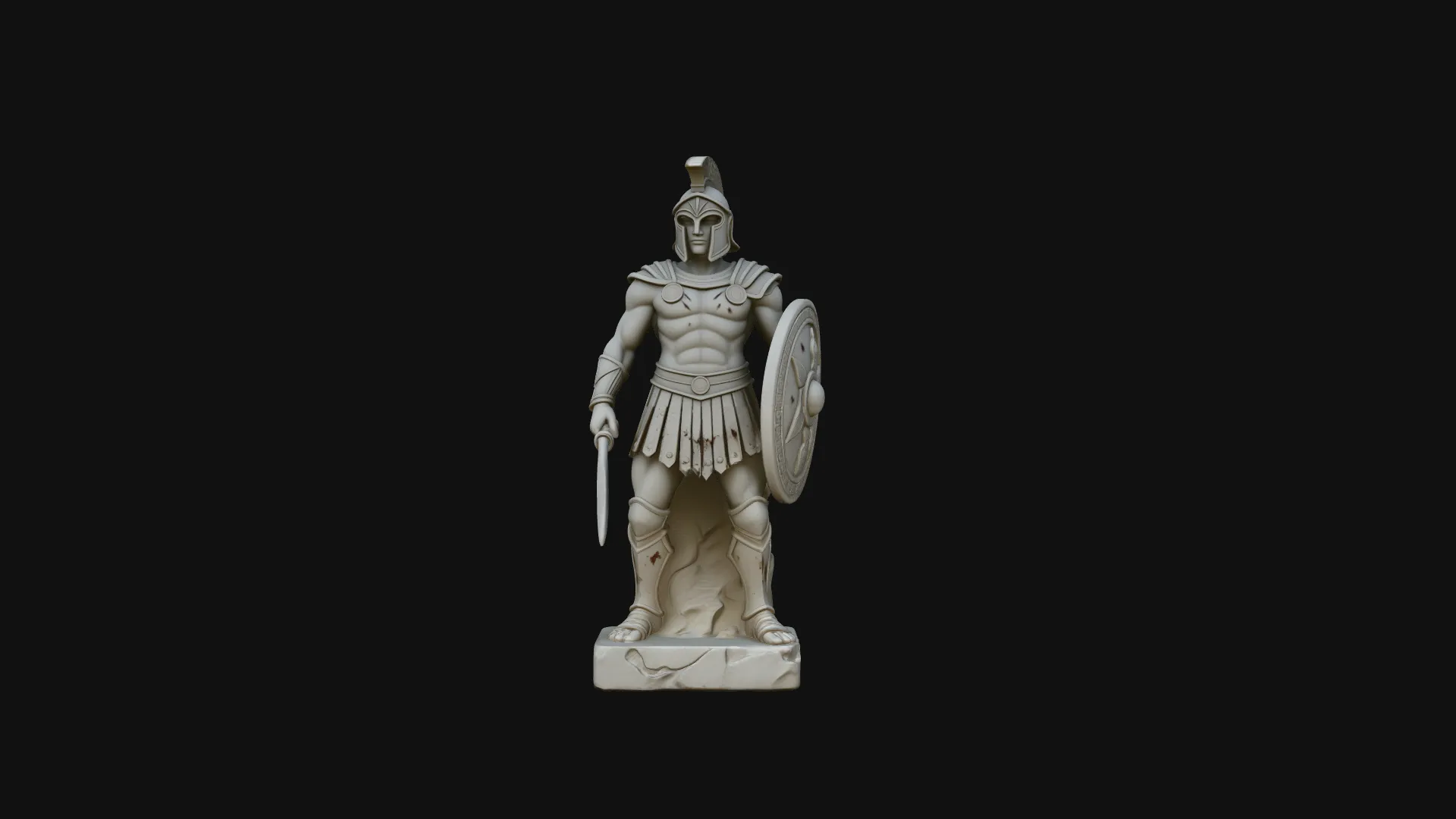Spartan Warrior Bust Statue Design 4 - 3D Print Model 3D Print Model .c4d .max .obj .3ds .fbx .stl .blend