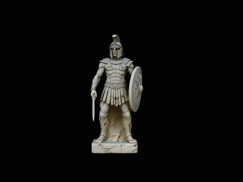 Spartan Warrior Bust Statue Design 4 - 3D Print Model 3D Print Model