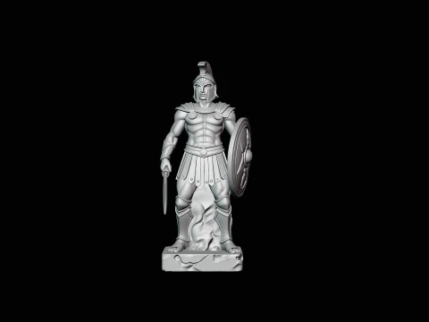 Spartan Warrior Bust Statue Design 4 - 3D Print Model 3D Print Model