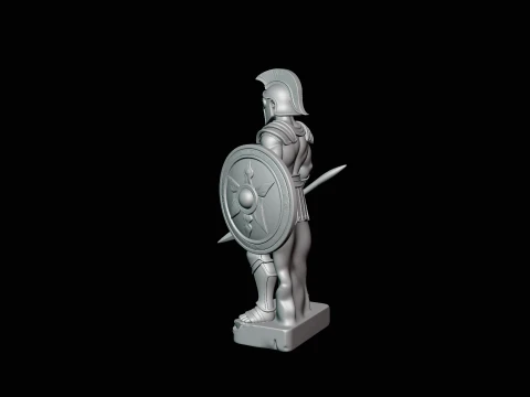 Spartan Warrior Bust Statue Design 4 - 3D Print Model 3D Print Model