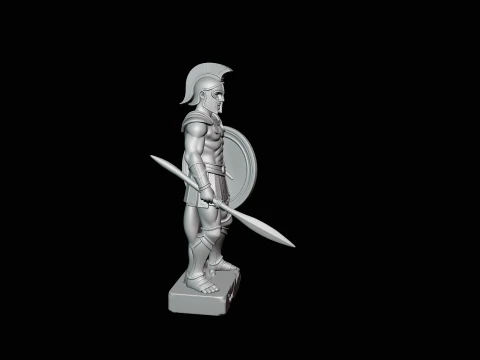 Spartan Warrior Bust Statue Design 4 - 3D Print Model 3D Print Model