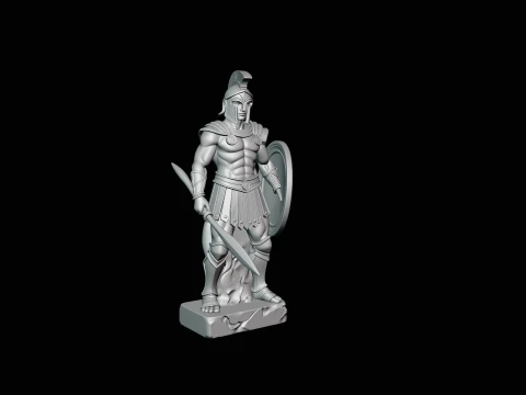 Spartan Warrior Bust Statue Design 4 - 3D Print Model 3D Print Model