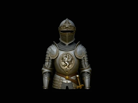 Medieval Knight Armor Bust Statue Design 2 - 3D Print Model 3D Print Model