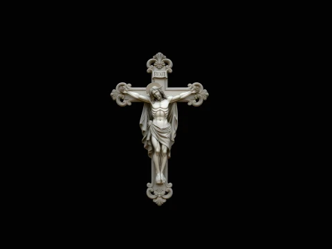 Gothic Crucifix Cross Pendant Design 1 - 3D Print Model 3D 打印模型