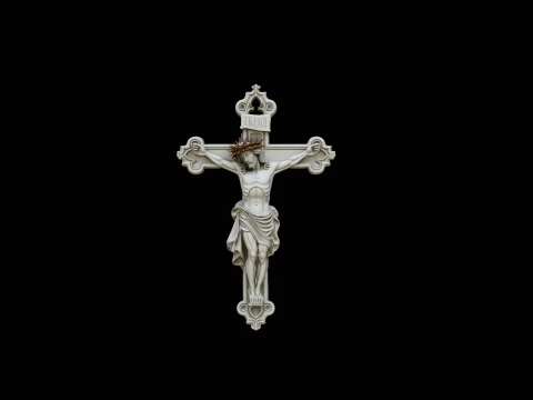 Crown of Thorns Crucifix Pendant Design 1 - 3D Print Model 3D 프린트 모델