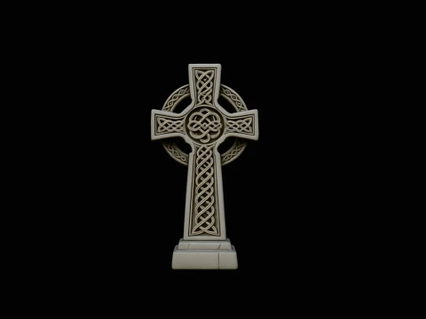 Celtic Cross Statue Design 1 - 3D Print Model Modelo de Impressão 3D