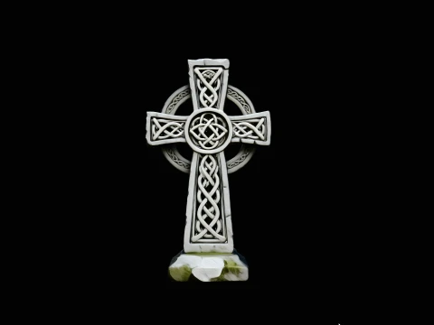 Celtic Cross Statue Design 3 - 3D Print Model Modelo de Impressão 3D