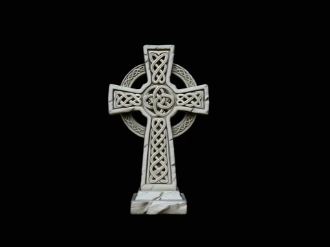 Celtic Cross Statue Design 4 - 3D Print Model Modelo de Impressão 3D