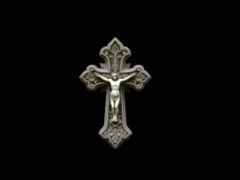 Gothic Filigree Crucifix Statue Design 1 - 3D Print Model 3D Print Model