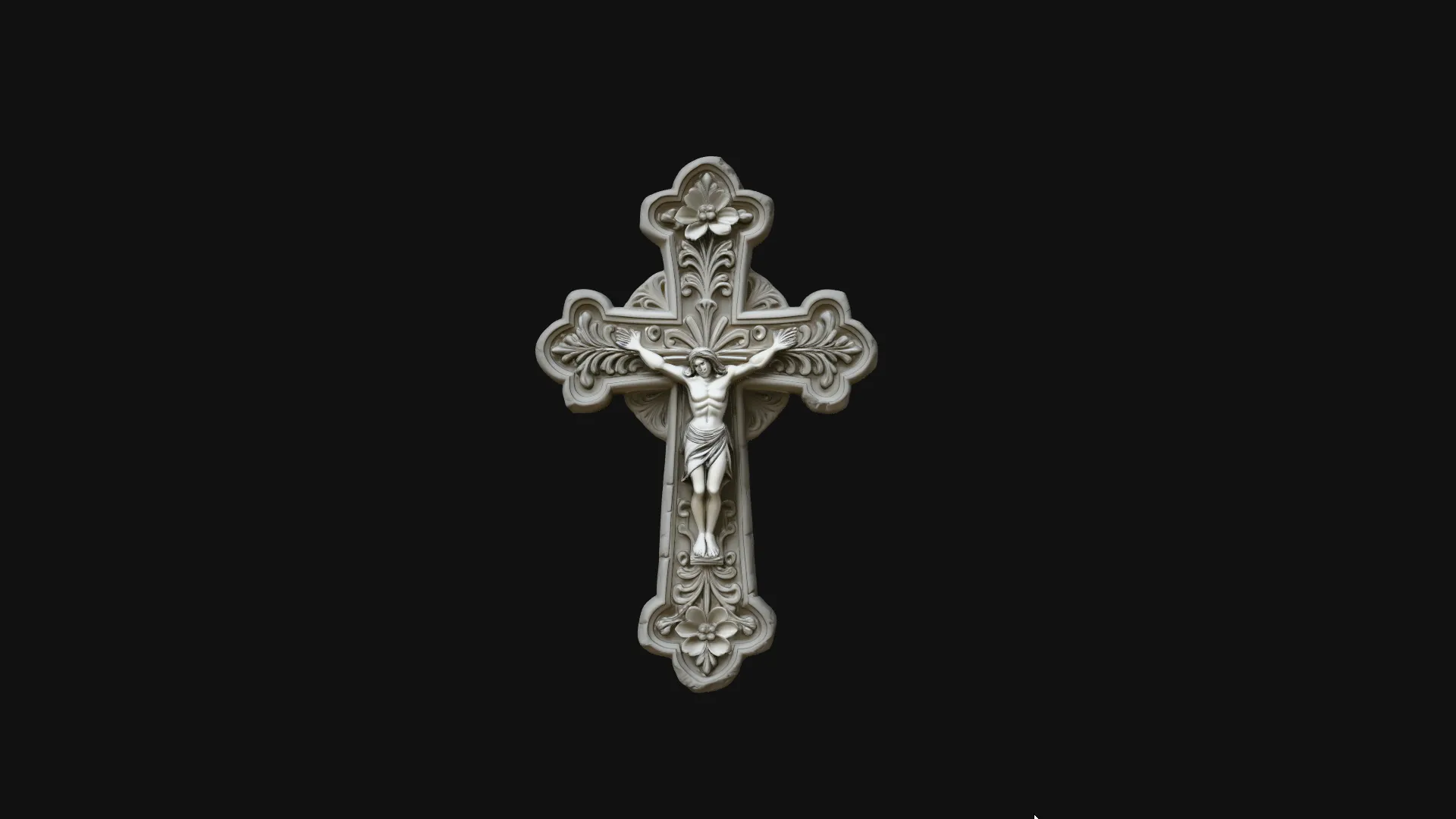 Gothic Filigree Crucifix Statue Design 2 - 3D Print Model 3D Print Model .c4d .max .obj .3ds .fbx .stl .blend 