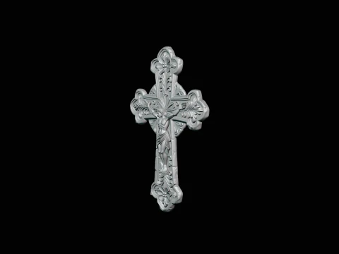 Gothic Filigree Crucifix Statue Design 2 - 3D Print Model 3D Print Model