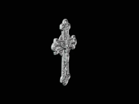Gothic Filigree Crucifix Statue Design 2 - 3D Print Model 3D Print Model