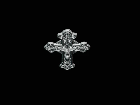 Gothic Filigree Crucifix Statue Design 2 - 3D Print Model 3D Print Model