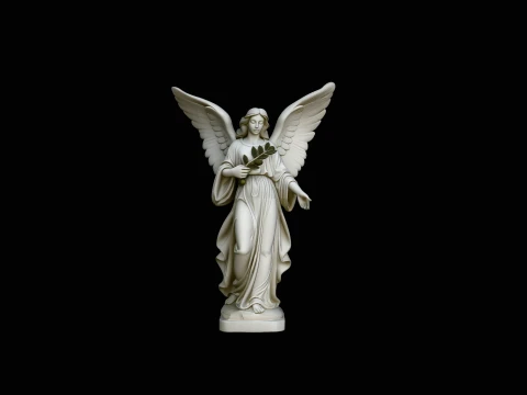 Angel with Olive Branch Statue Design 1 - 3D Print Model 3D Print Model
