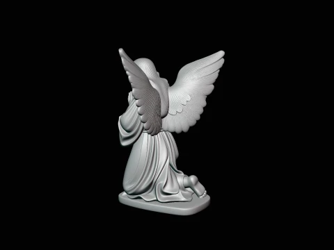 Kneeling Praying Angel Statue Design 1 - 3D Print Model 3D Print Model