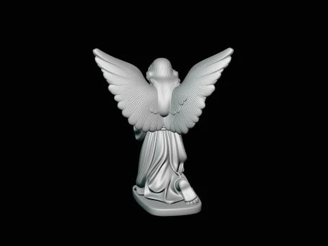 Kneeling Praying Angel Statue Design 1 - 3D Print Model 3D Print Model