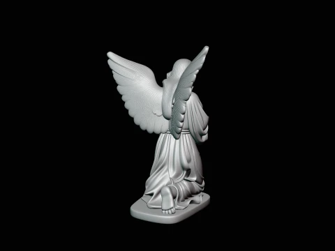 Kneeling Praying Angel Statue Design 1 - 3D Print Model 3D Print Model
