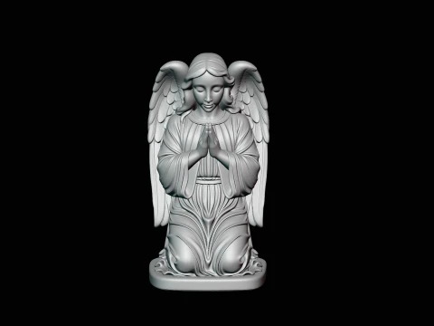 Kneeling Praying Angel Statue Design 3 - 3D Print Model 3D Print Model