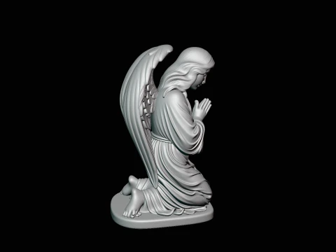 Kneeling Praying Angel Statue Design 3 - 3D Print Model 3D Print Model