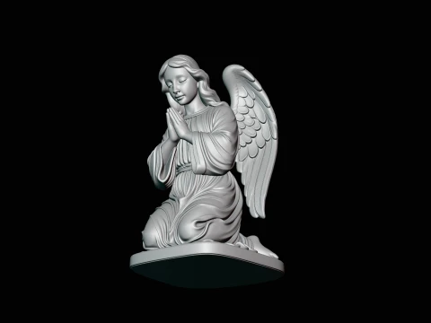 Kneeling Praying Angel Statue Design 3 - 3D Print Model 3D Print Model