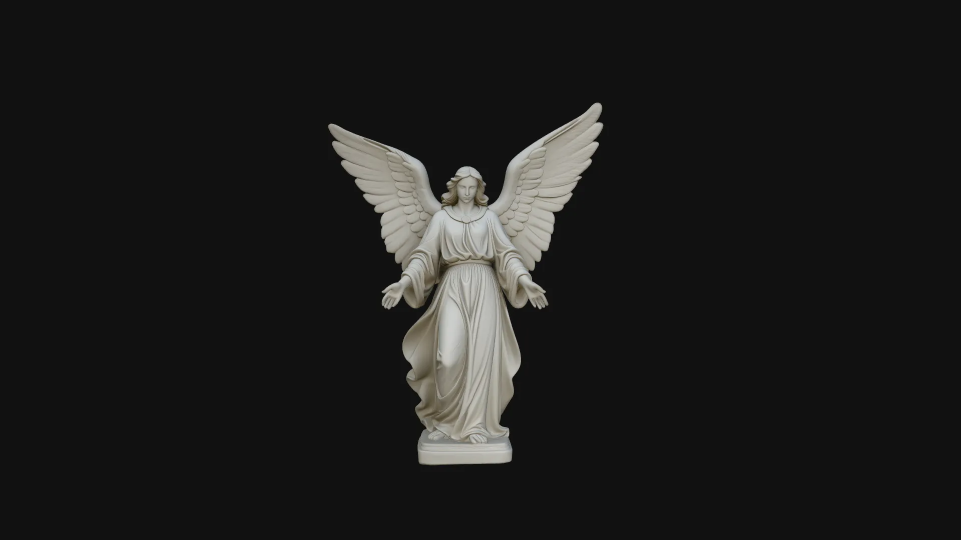 Angel with Open Arms Statue Design 2 - 3D Print Model 3D Print Model .c4d .max .obj .3ds .fbx .stl .blend 