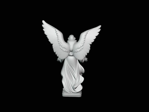Angel with Open Arms Statue Design 2 - 3D Print Model 3D Print Model
