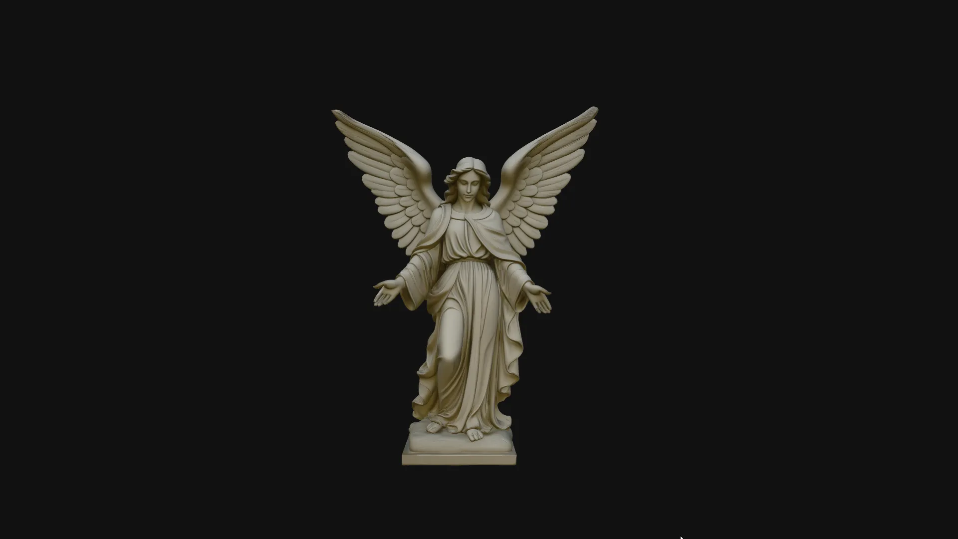 Angel with Open Arms Statue Design 3 - 3D Print Model 3D Print Model .c4d .max .obj .3ds .fbx .stl .blend 