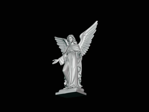 Angel with Open Arms Statue Design 3 - 3D Print Model 3D Print Model