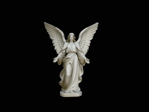 Angel with Open Arms Statue Design 4 - 3D Print Model Modello di stampa 3D