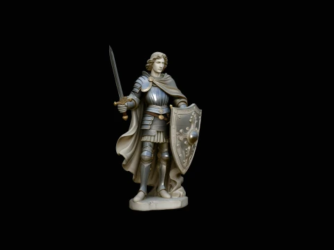 Warrior Saint Knight Statue Design 2 - 3D Print Model 3D Druckmodell
